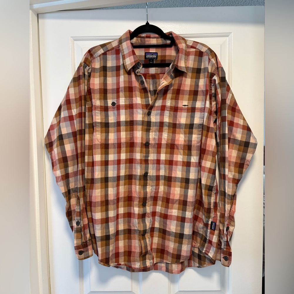 Patagonia Organic Cotton Plaid Button Down Shirt - Mens Size Large - Like New